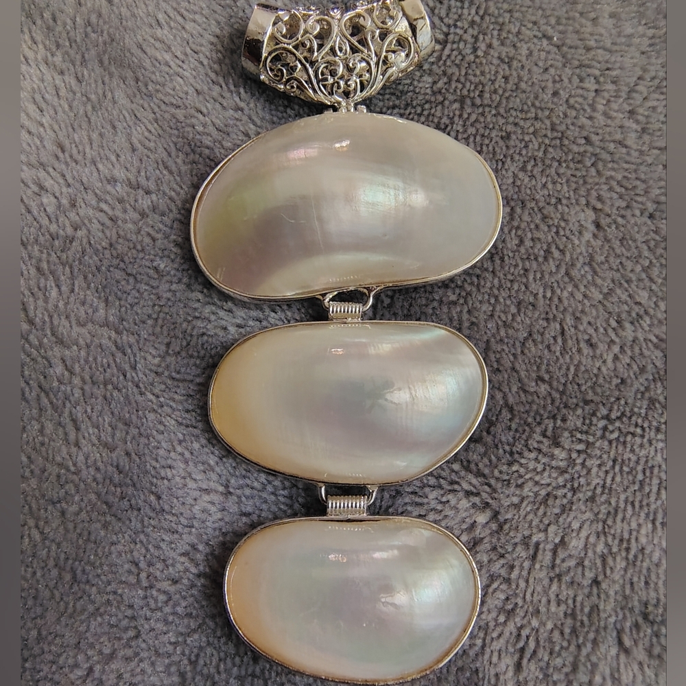 Mother-of-Pearl Triple-Panel Statement Pendant